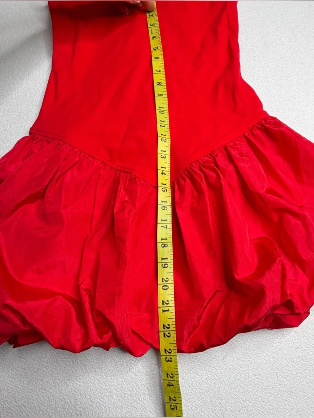 ✨NWT•Edikted Ribbed Bubble Skirt Mini Dress•Red - Picture 12 of 14